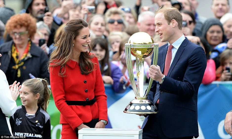 凯特王妃威廉王子在新西兰参加板球世界杯预热