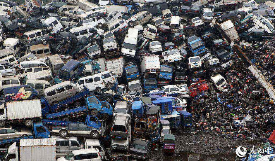 高空俯拍杭州报废车坟场 密集恐惧症慎入!761