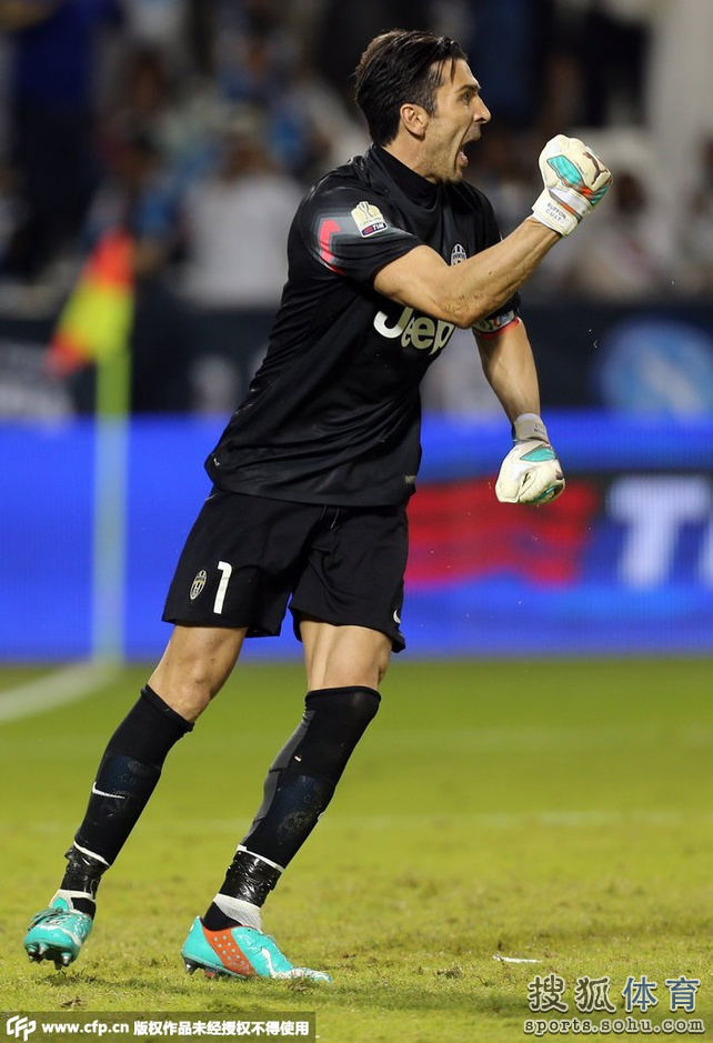 点球大战:布冯握拳向天吼 巴西门神下跪手指天