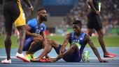 北京时间8月20日，2016年里约奥运会的田径比赛，继续在奥林匹克体育场进行。男子4×100米接力决...