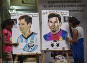 印度球迷绘梅西画像告白：我们爱你 请别走(图)