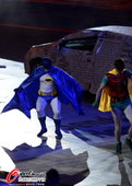 闭幕式第三幕：街头派对 蝙蝠侠与罗宾现伦敦碗。更多奥运视频>> 更多奥运图片>>
