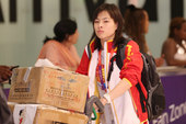 2012年7月24日，中国跳水队抵达伦敦。 （摄影/搜狐体育 李琳琳）