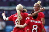 7月28日晚，2012年伦敦奥运会女足F组小组赛第2轮，加拿大对阵南非，开场仅仅6分钟，加拿大14号...