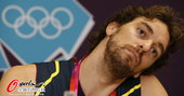 北京时间2012年7月27日，2012年伦敦奥运会，西班牙篮球名将加索尔出席新闻发布会。