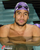 2012年7月20日，2012年伦敦奥运会前瞻，巴拿马游泳选手埃德加・克雷斯波训练备战。