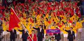 北京时间2016年8月6日，2016里约奥运会开幕式在巴西里约热内卢举行，中国代表团出场。