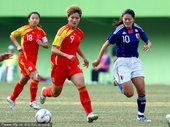 2010年11月20日，广州，2010年广州亚运会女足半决赛，中国VS日本。