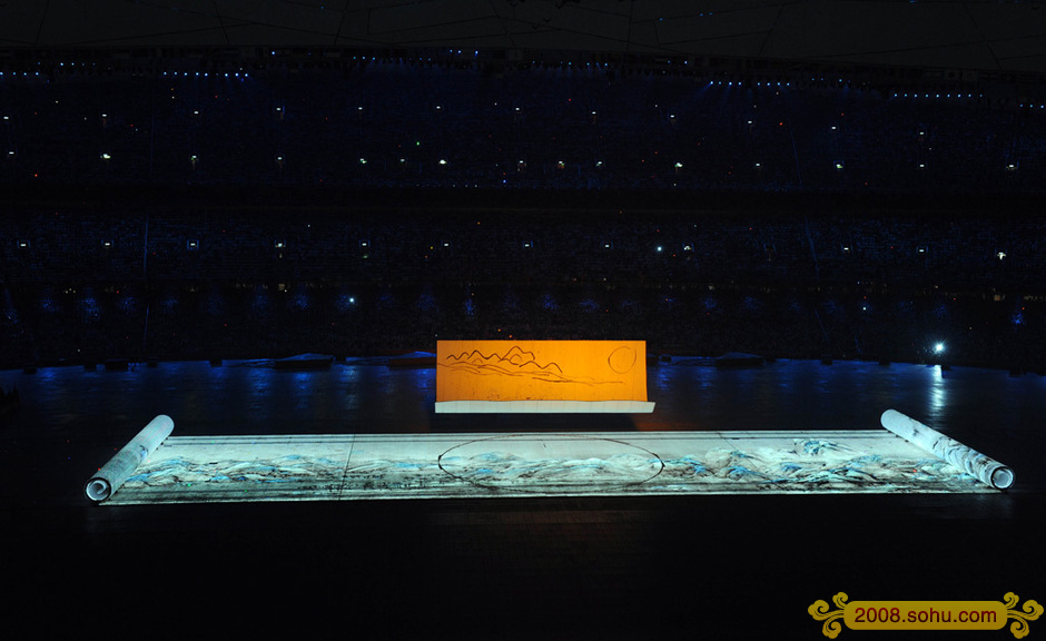 北京奥运会开幕式卷轴图片